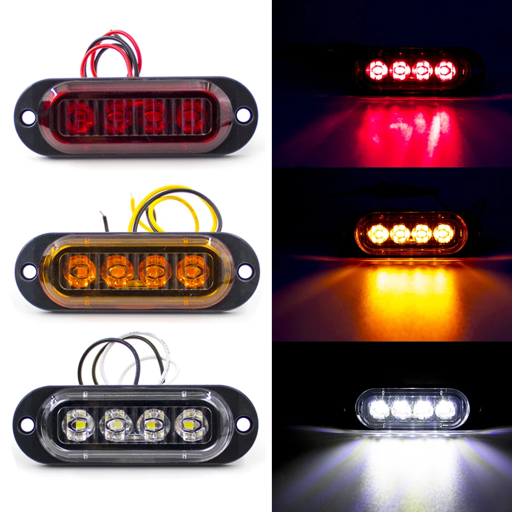 6x/8x/10x 12-24V 6 LED 4 LED 2 Style Side Marker Lights Waterproof Clearance Lamps Indicator Lamp Signal Light Truck Trailer Van