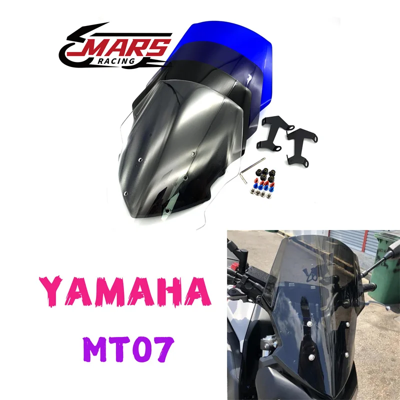 Motorcycle Accessories WindScreen Windshield Visor Viser F For YAMAHA FZ07 MT07 MT-07 2018 2019 2020 Double Bubble MT07 mt-07