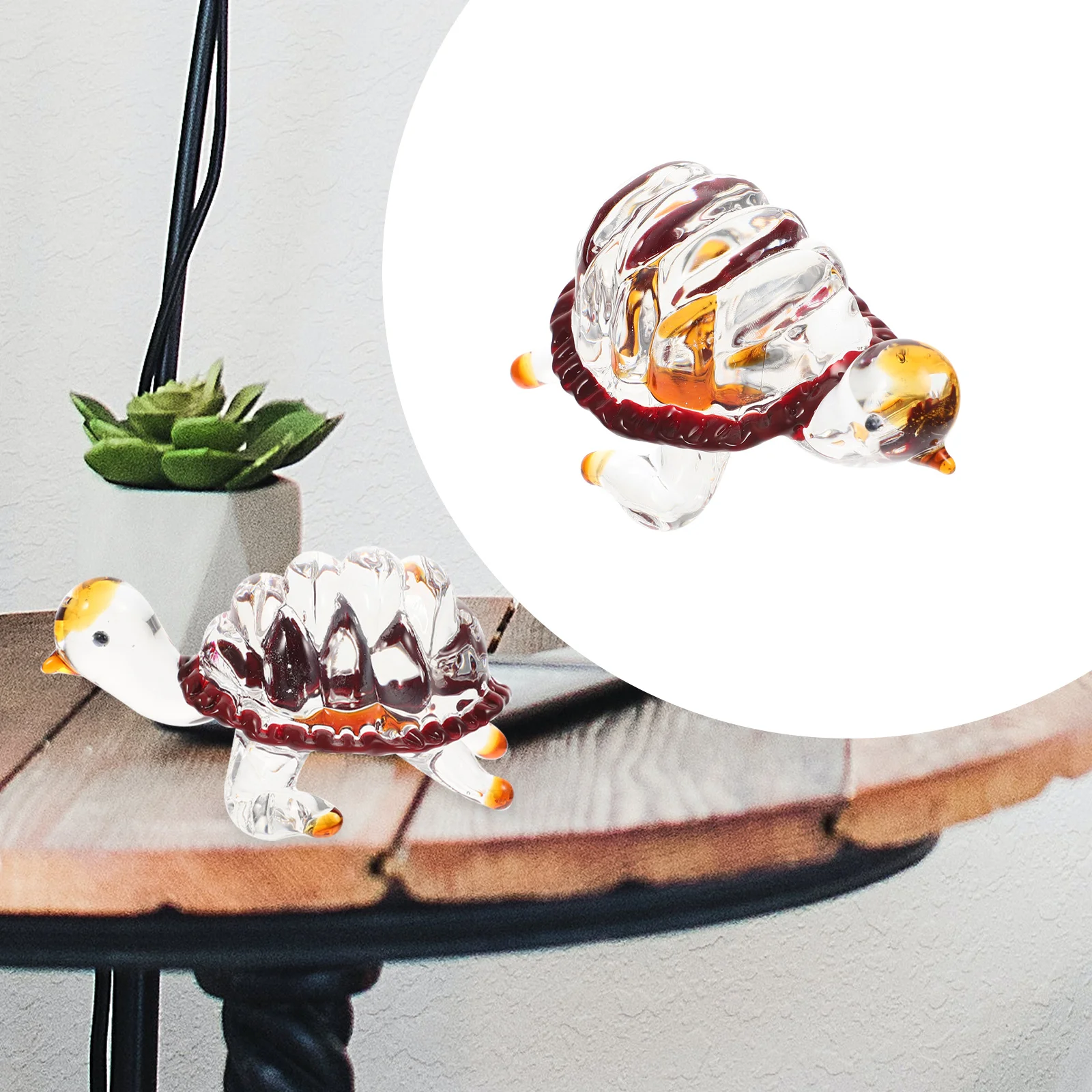 

Ornament Turtle Ornaments Glass Figurines Desk Decor Turtles Decoration for Home Room