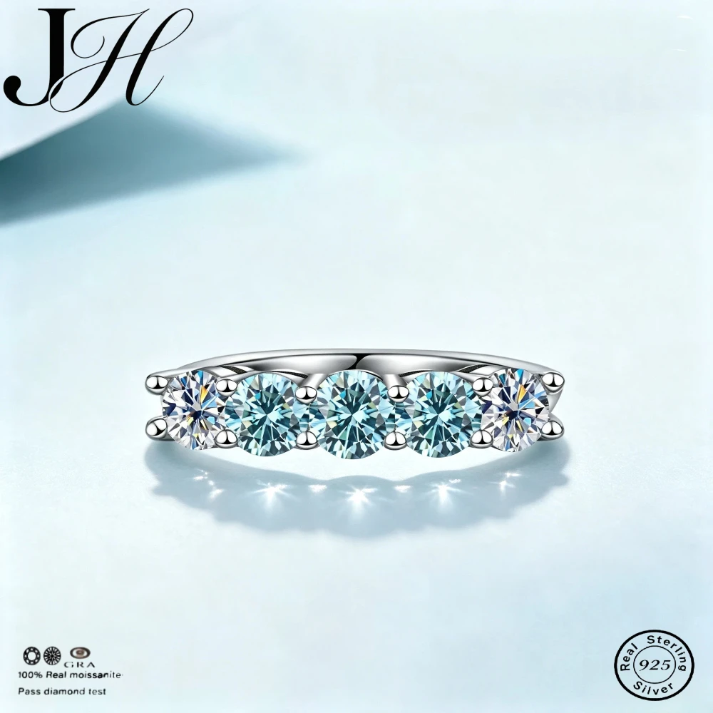 JOIAS HOME Fashion Silver 925 D Color 4mm moissanite Women's Ring 1.5CT Moissanite Wedding Ring Bride Luxury And Grand Style