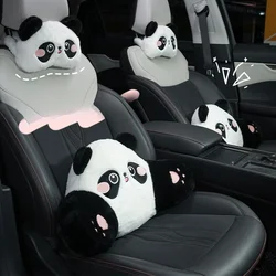 Car Headrest Neck Protection Pillow Cute Plush Panda Backrest in the Car Lumbar Support A Pair of Car Mounted Pillows