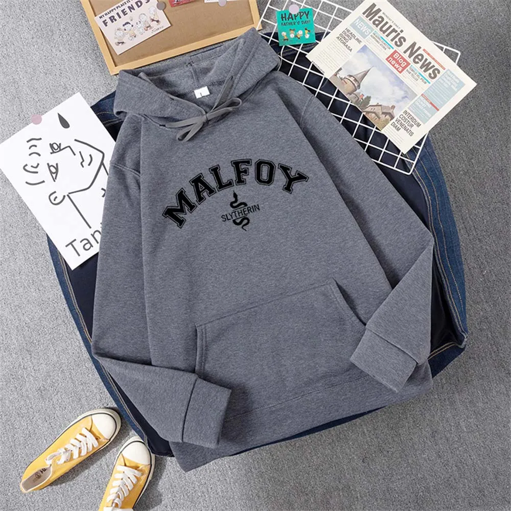 Malfoy Sweatshirt House Sweatshirts Dark Academia Crewneck College Sweatshirt Unisex Long Sleeve Pullover Autumn Winter Hoodies