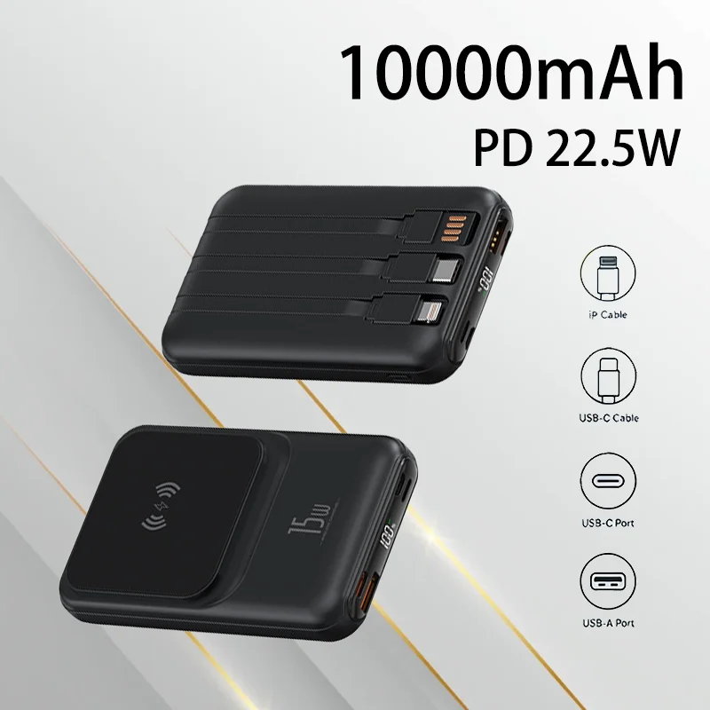 

22.5W 10000mAh Magnetic Wireless Power Bank Portable Fast Charging External Battery for Outdoor Travel Emergency Use