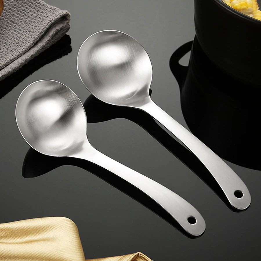 304 Stainless Steel Soup Spoon Household Public Spoon Deepened Hot Pot Spoon Soup Rice Spoon