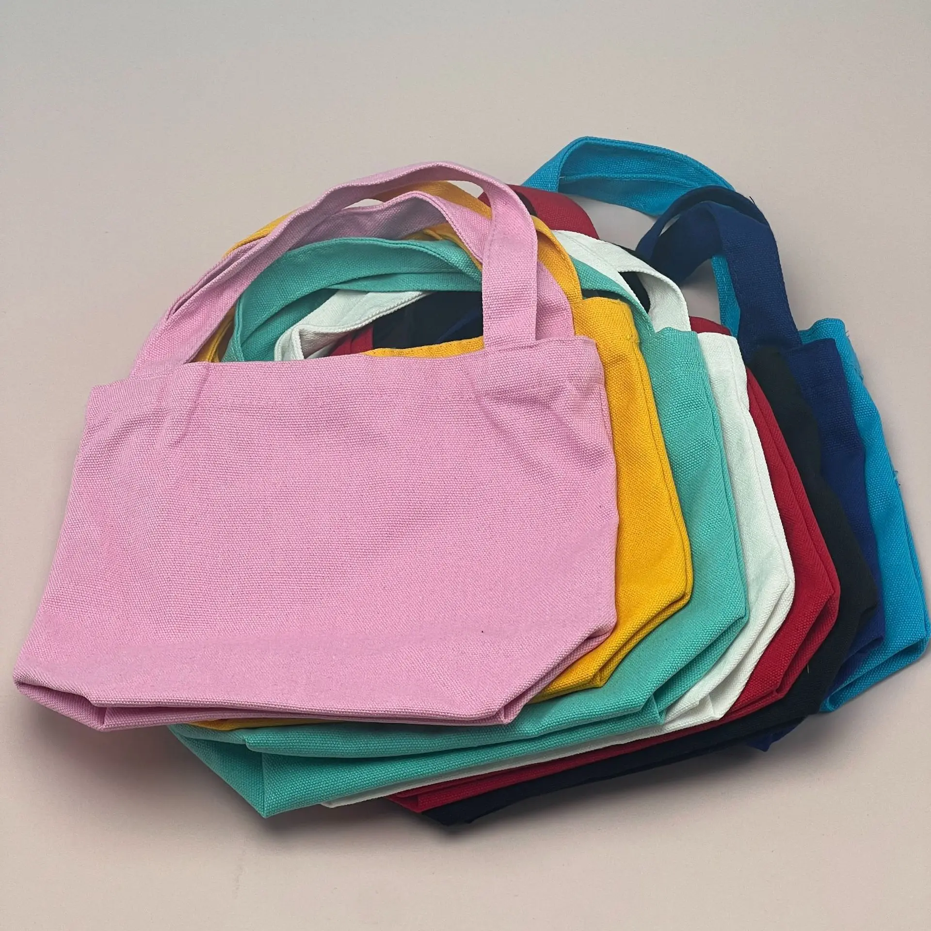 Colored Canvas Bag, Blank Customized Logo Handbag, Gift Shopping Pouch