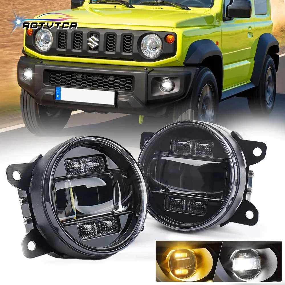 

ACTVTCA 60W 4 Inch Headlights Car Lenses Lamp Front Bumper Fog Lights Pick Truck for Suzuki Wrangler Subaru Daytime Turn Signal