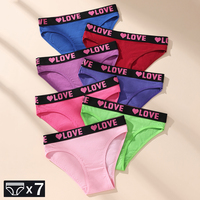 7PCS Women's Cotton Panties Sexy Breathable Underwear Female Comfort Lingerie Low Waist Pantys Soft Striped Ladies Briefs XS-L