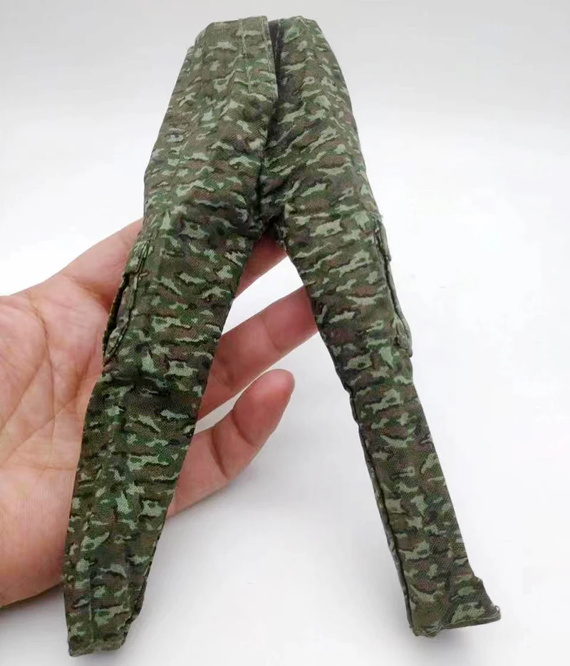 Pantalones de camuflaje de soldado masculino a escala 1/6, modelo de pantalones verdes para 12 pulgadas, juguetes de figuras de acción