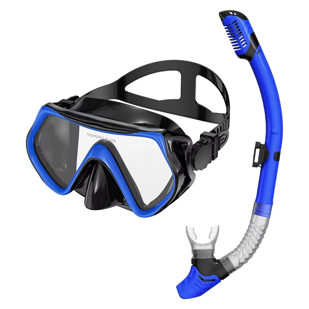 

Anti-Fog Waterproof Double Lens Snorkeling Gear Diving Mask Set for Adults with Tempered Glasspromote sales