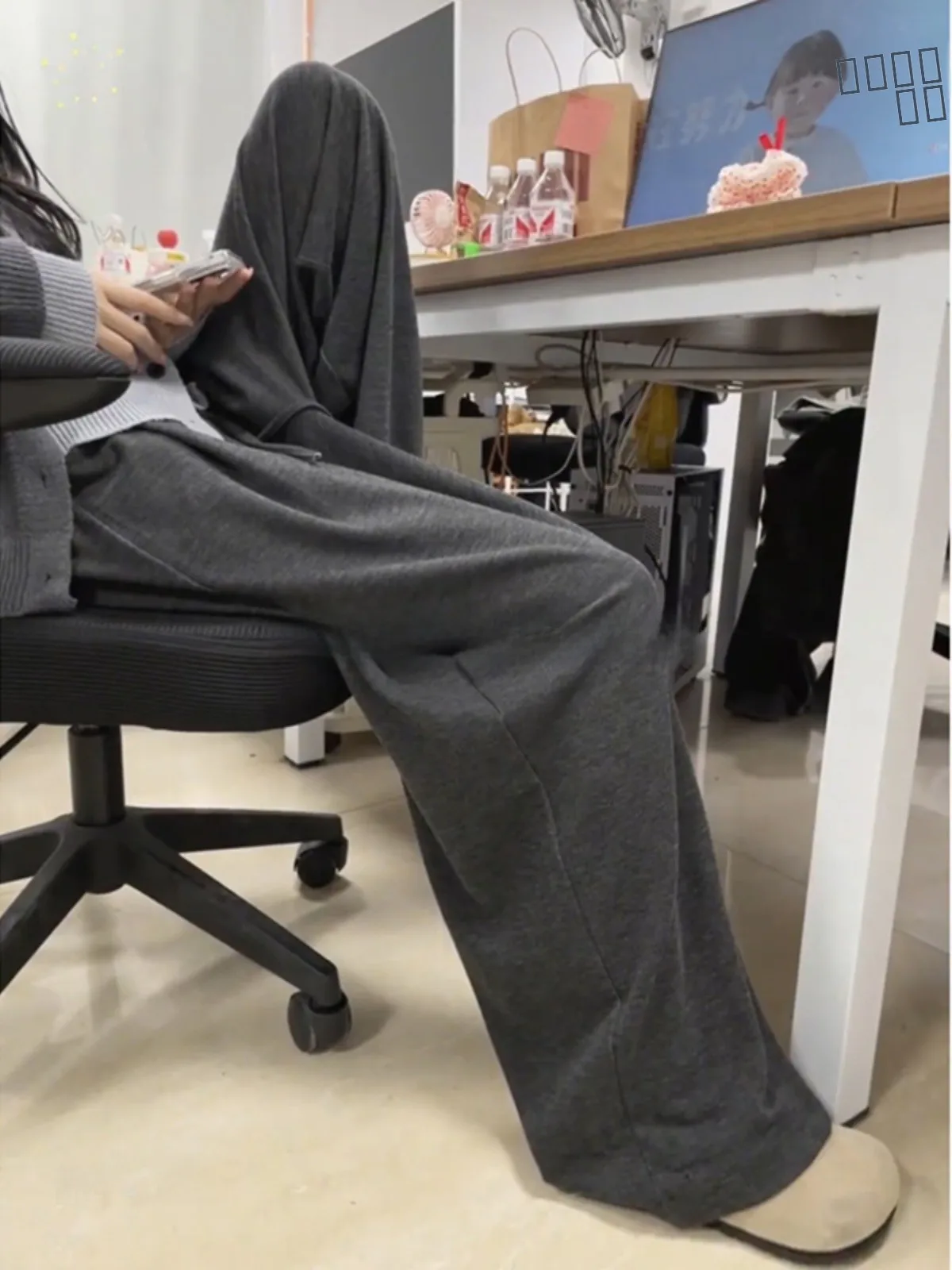 

Мужские брюки с мягкой подкладкой, широкие штанины, весна-осень, высокая талия, стройнящие, драпирующиеся, повседневные, в корейском стиле