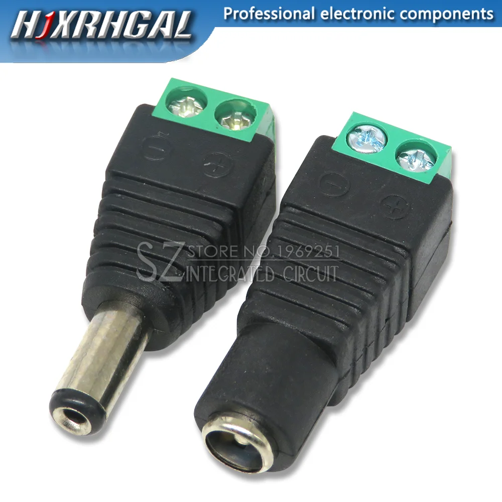 5PCS male and female DC Power plug 5.5 x 2.1MM 5.5*2.5MM 12V 24V Jack Adapter Connector Plug CCTV 5.5x2.1 2.5