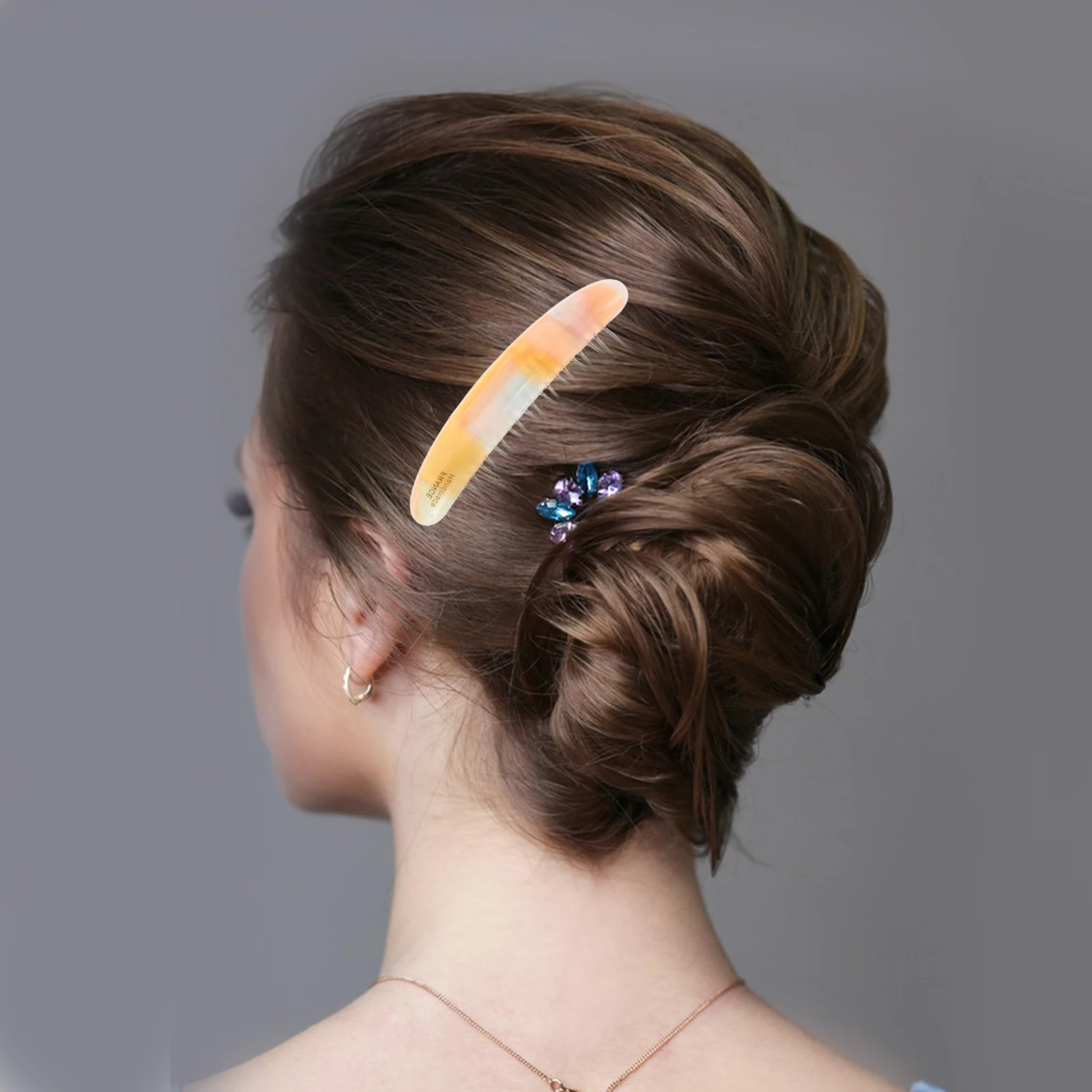 

2Pcs Stylish French Side Hair Combs for Women Elegant Minimalist Decorative Combs Fine Thin Hair Accessories Styling Side Comb