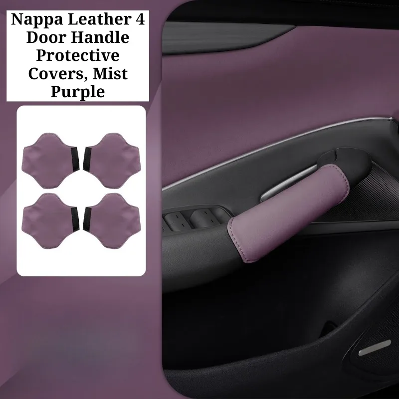 For Nappa Leather Inner Door Handle Protective Cover Mat, OEM Color Door Pull Protector Fit Xiaomi SU7, Car Interior Accessories