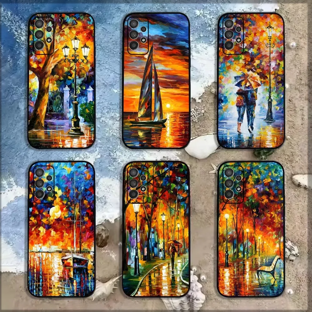 L-Leonid A-Afremov Oil Painting Phone Case For Samsung Galaxy A13,A21s,A22,A31,A32,A52,A53,A71,A80,A91 Soft Black Shell