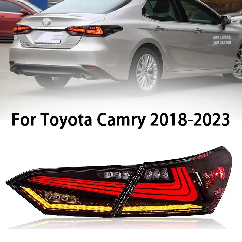 

Автомобильный Стайлинг для Toyota Camry 2018-2023, задняя фонарь, задняя фонарь, динамическая фонарь, Задний сигнал, задний свет, автомобильные аксессуары, 2 шт.