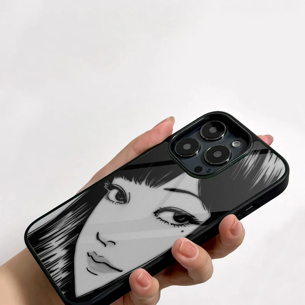 Anime T-Tomie K-Kawakami Phone Case For IPhone 11 12 13 14 15 16 Plus Pro Max Mirror Acrylic PC TPU Cover