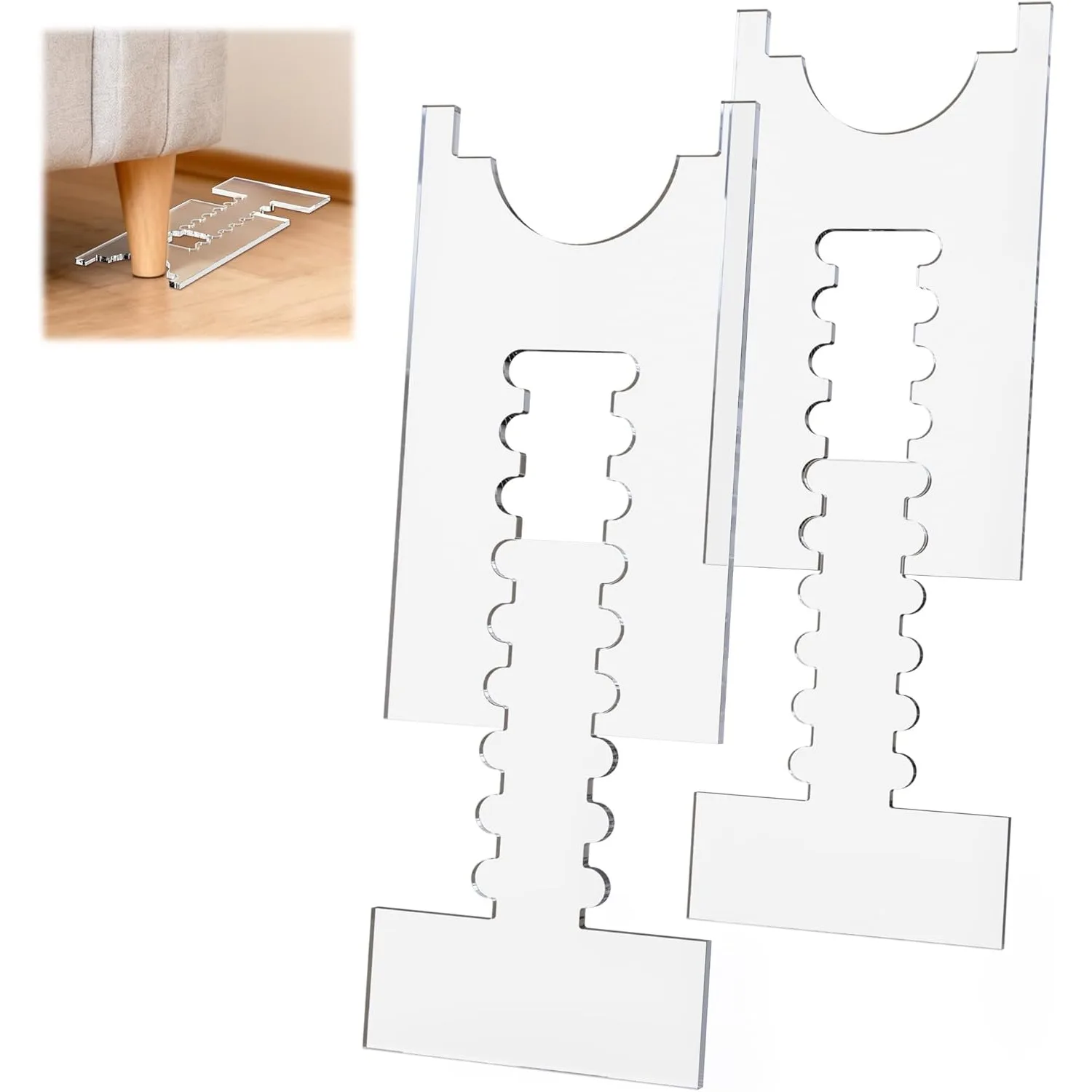 2pcs Transparent Acrylic Anti-collision Pads, Non-slip Wall Protectors,Suitable for Wall Anti-collision Accessories for Sofas