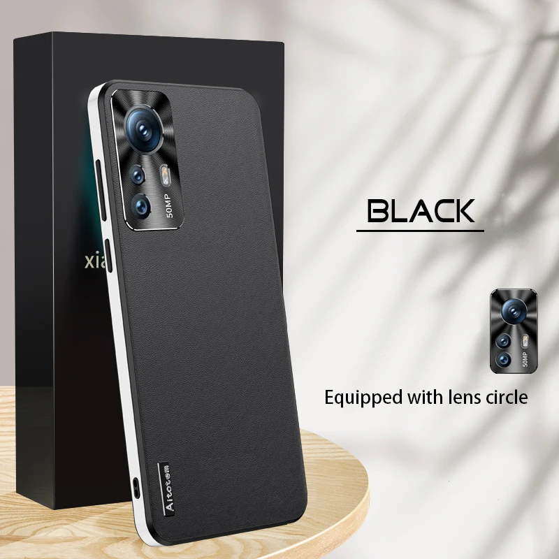 

Роскошный кожаный мягкий силиконовый противоударный чехол для телефона XiaoMi Mi 12 12X 12T Pro с металлической защитой объектива, задняя крышка, чехлы