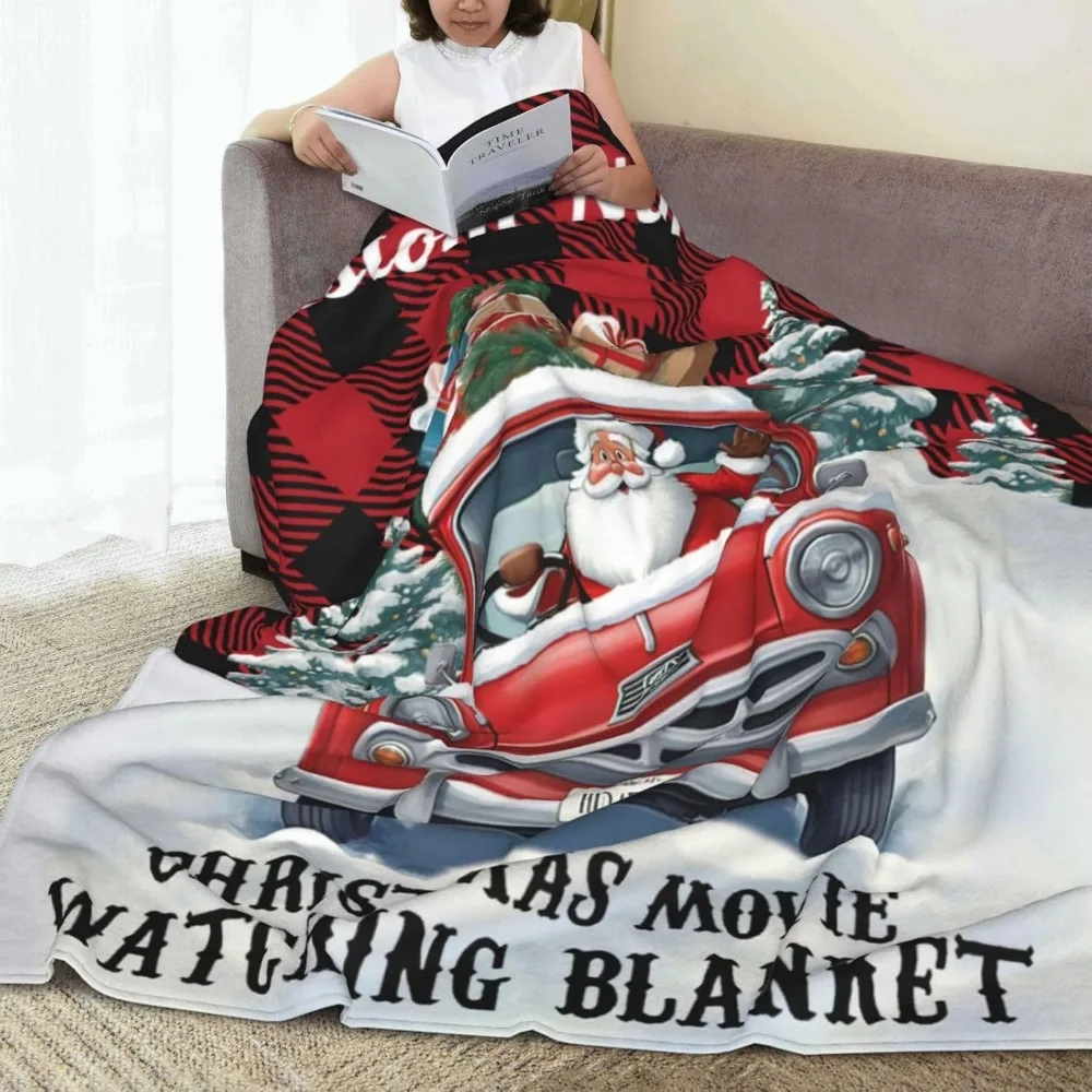 

Christmas Blanket Personalized Christmas Blanket for Men Women Red Truck Santa Claus Flannel Blanket Warm Blankets for Couch Bed