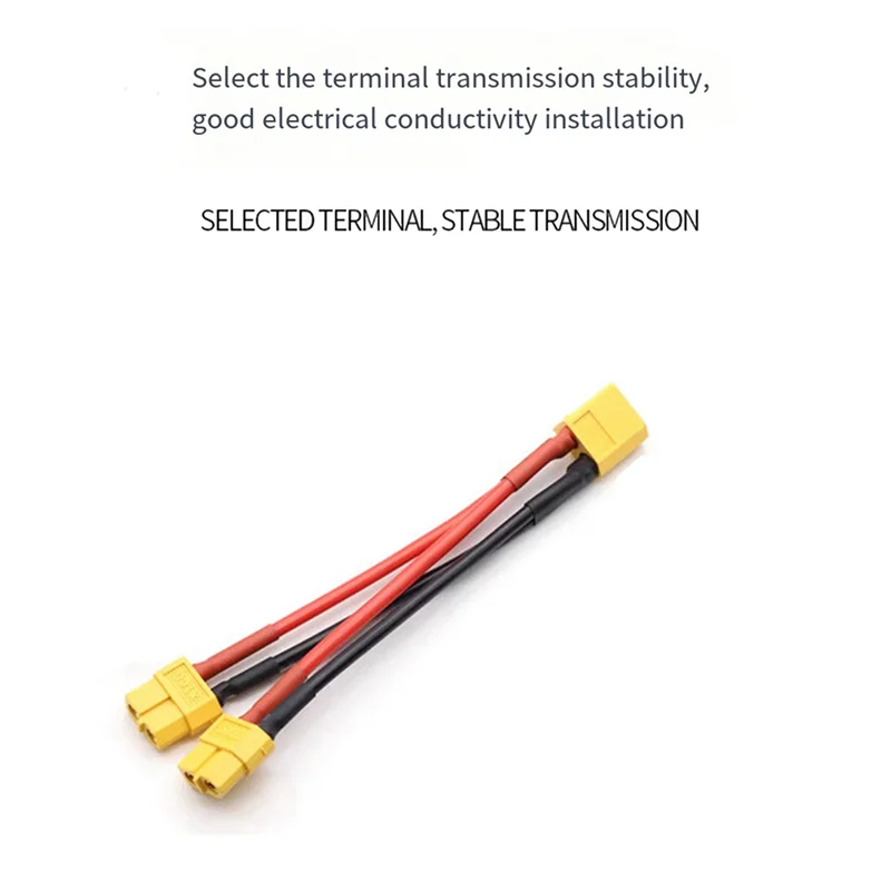 2X XT60 موصل البطارية المتوازي 1 ذكر إلى 2 أنثى كابل المزدوج تمديد Y الفاصل 14AWG سلك السيليكون لبطارية RC-TCE