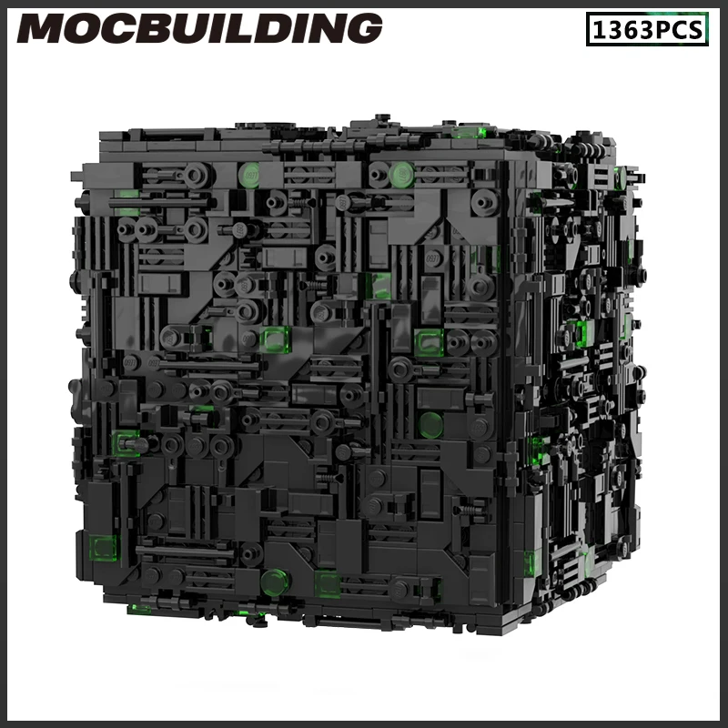 MOC Building Blocks Space Series Borg Cube Spaceship Model DIY Assembly Technology Bricks Collection Toys Christmas Gift Present