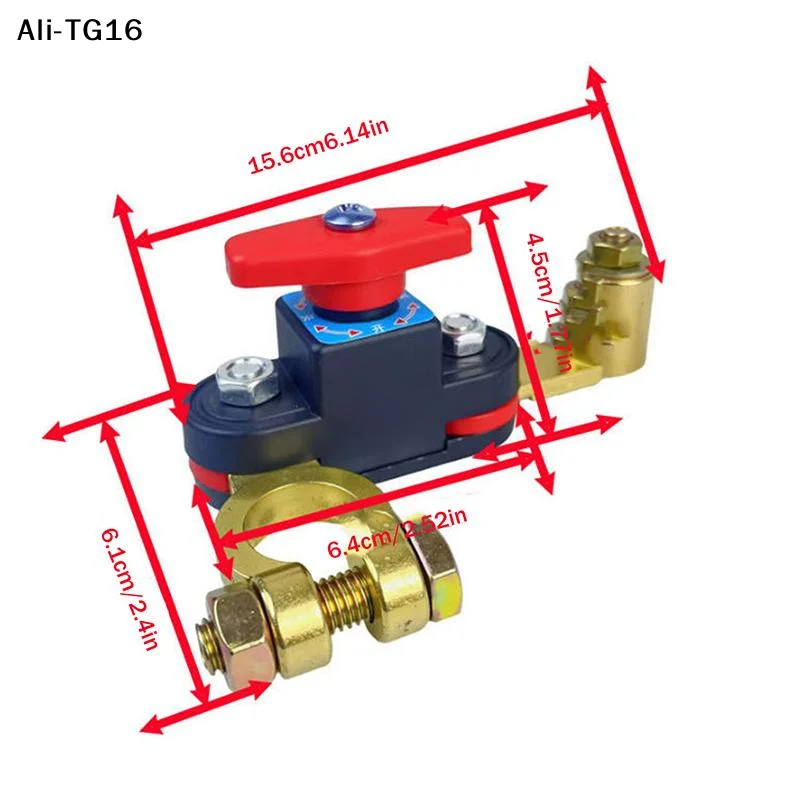 

【TG16】12V-24V Car Battery Disconnect Switch Bidirectional Joint Can Rotate Disconnect Switch Anti-Power Off Leak Circuit Breaker
