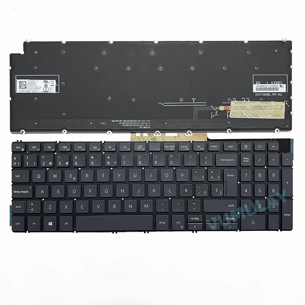 Spanish Backlit Keyboard for Dell Latitude 3510 P101F Inspiron P90F P102F P85F 7500 7506 P97F 7501 P98F Vostro 5501 5502 P88F