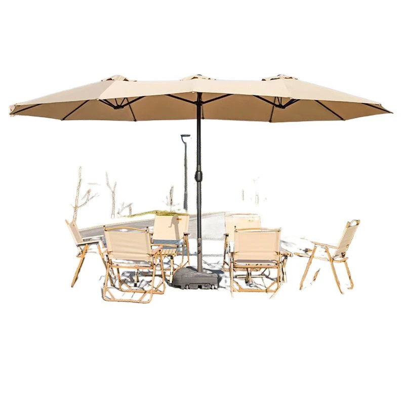 

Outdoor parasol UV Internet celebrity three-headed umbrella villa camping umbrella large area