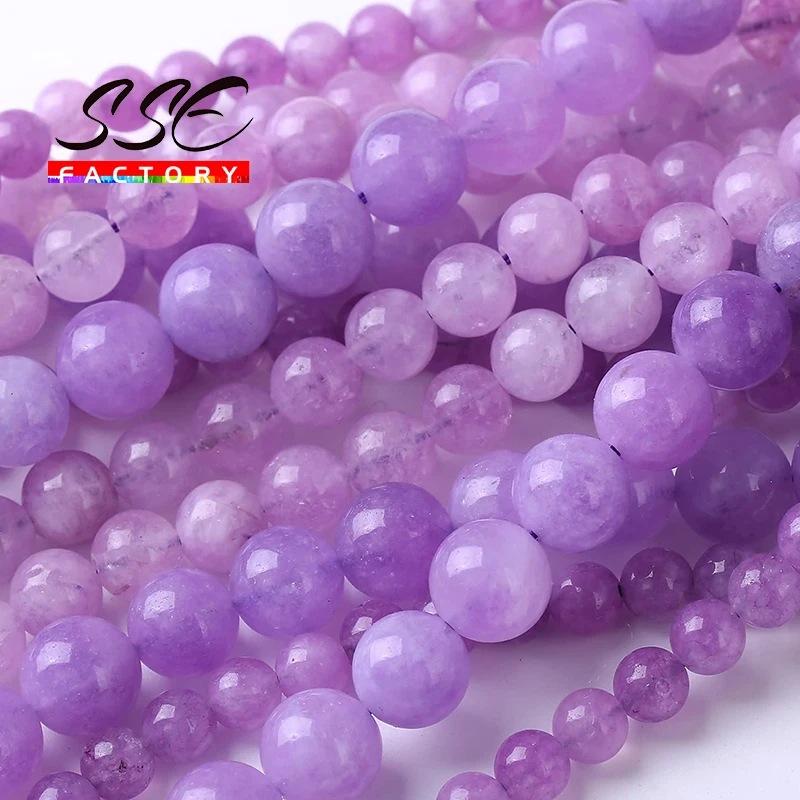 Natural Lavender Amethysts Beads For Jewelry Making DIY Bracelet Accessories Crystal Energy Healing Stone Beads 4/6/8/10 15