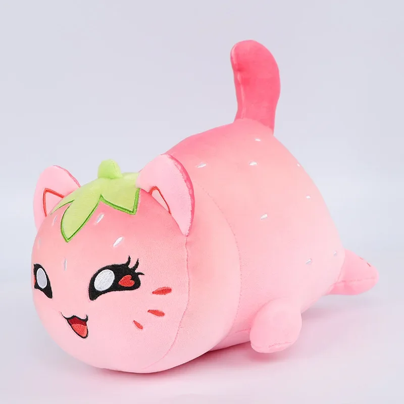 Peluche de Gato Aphmau Meows de 26 cm, Suave, con Forma de Donut, Patatas Fritas y Hamburguesa, Muñeco de Peluche de Comida, Almohada de Peluche, Regalos