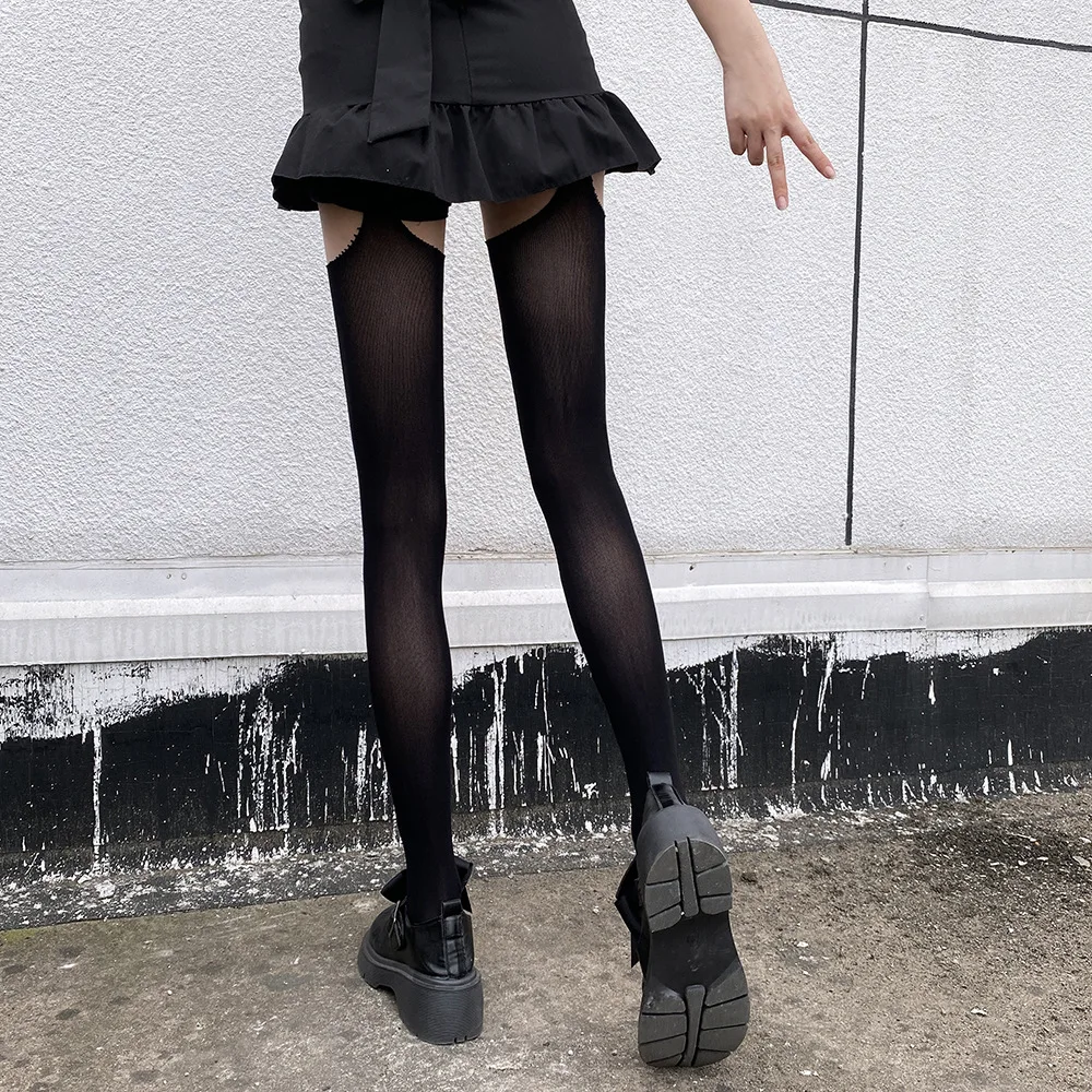 Plus Size Fishnet Stockings Sexy Women Tights Open Crotch High Waist Lingerie Garter Fishnet Pantyhose Crotchless Mesh Tights