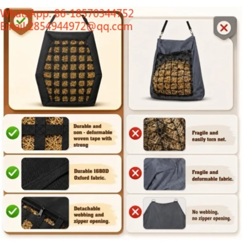 Horse Hay Bag, Horse, Cow, Sheep, Donkey Slow Feeding Hay Bag, Easy To Fill and Hang