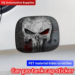 Horror Punisher Skull Car Sticker Refueling Cap Fuel Tank Cap Cover Waterproof Sunscreen Sticker Vinyl Decal Accessories