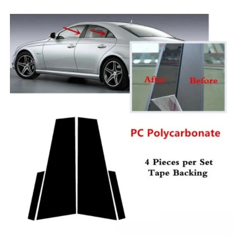 

for MERCEDES CLS C219 2006-2011 window trim CLS350LS550 glossy black center pillar sticker