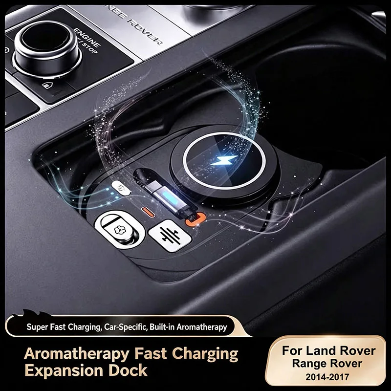 Magnetic attraction wireless charger Fragrance For Land Rover Range Rover USB-C charger Cigarette lighter plug and play