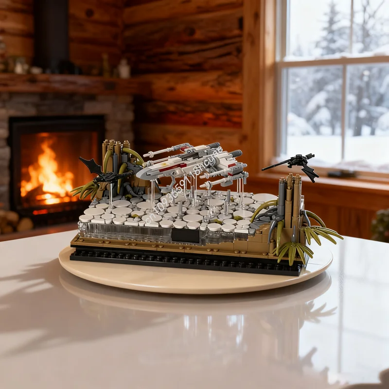 1221 قطعة MOC مايكرو ديوراما Dagobah مفهوم نموذج بناء لعبة كتل البناء تجميع هدية الكريسماس لتقوم بها بنفسك الطوب الإبداعي
