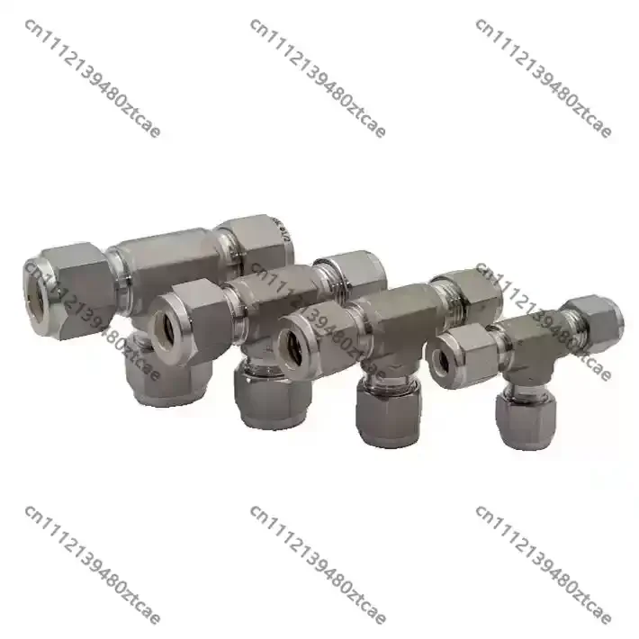 316 Stainless Steel Ferrule Tee Equal Diameter T Type Double End Connector Quick Lock Fitting For Instrument Air Copper Tube