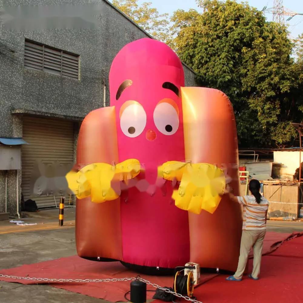 Balão inflável gigante salsicha, publicidade personalizada, linda, para a promoção, atacado