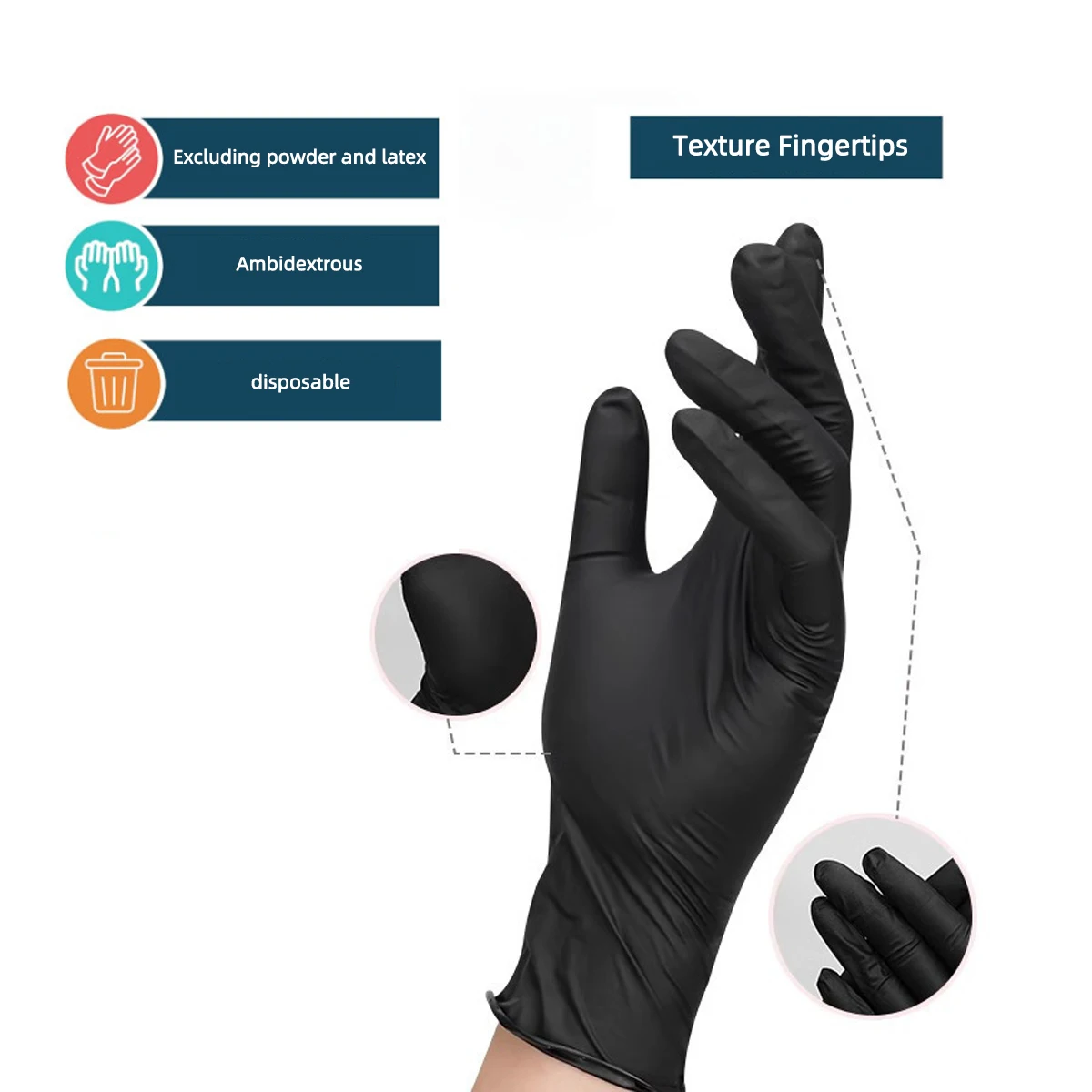 Disposable glove packaging black nitrile gloves household kitchen cooking tools car wash household cleaning work gloves