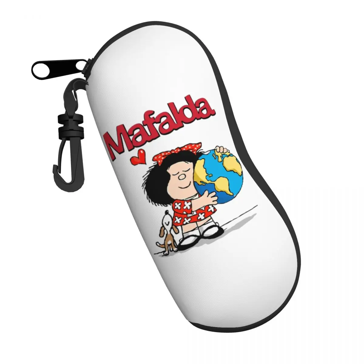 Mafalda World And Her Puppy Shell Eyeglasses Protector Cases Cool Sunglass Case Quino Comic Cartoon Glasses Bag