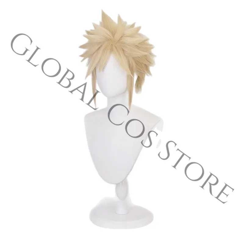 Final Fantasy VII Cloud Strife Cosplay Costume Fantasy Mercenary Knight Suit Black Unifrom Wig for Men Halloween Party Roleplay
