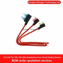 12V 24V 5a 10a 15a 20a Auto Zekering Houder Extra Circuit Adapter Mini Standaard Blade Zekering Eenvoudig Veiligheidsinrichting