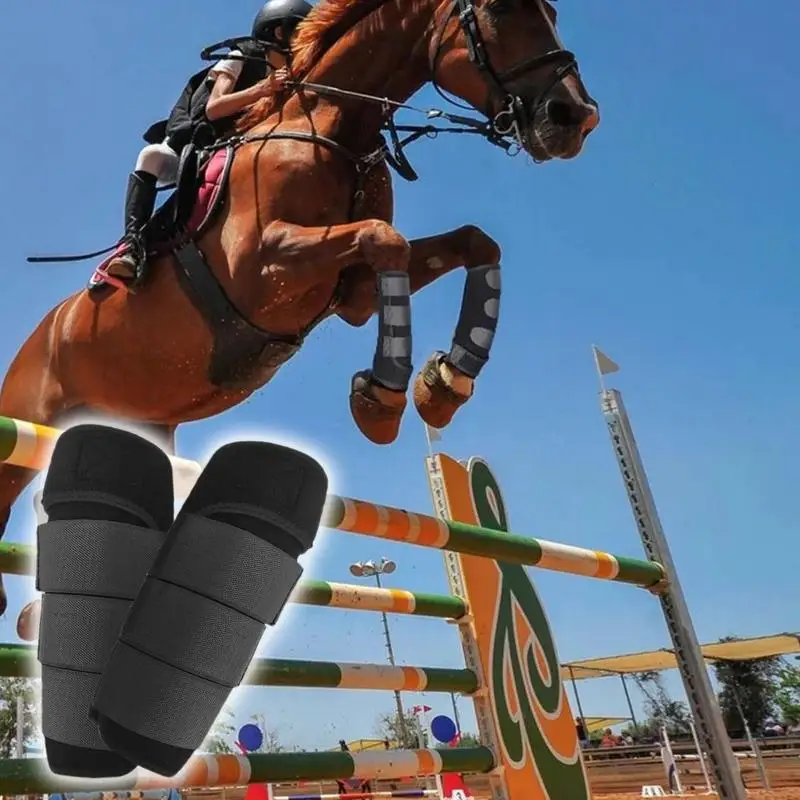 Protezione per le gambe anteriore posteriore del cavallo protezione per le gambe del cavallo avvolgente per stivali professionale comoda protezione per le fasce per le gambe per le gare ufficiali Dail