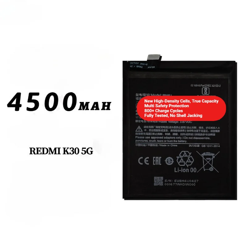 BM4U for Xiaomi Redmi K30 5G Phone Battery 0Cycle High Quality High Capacity Battery Replacement Bateria Grade A Cell with Tools
