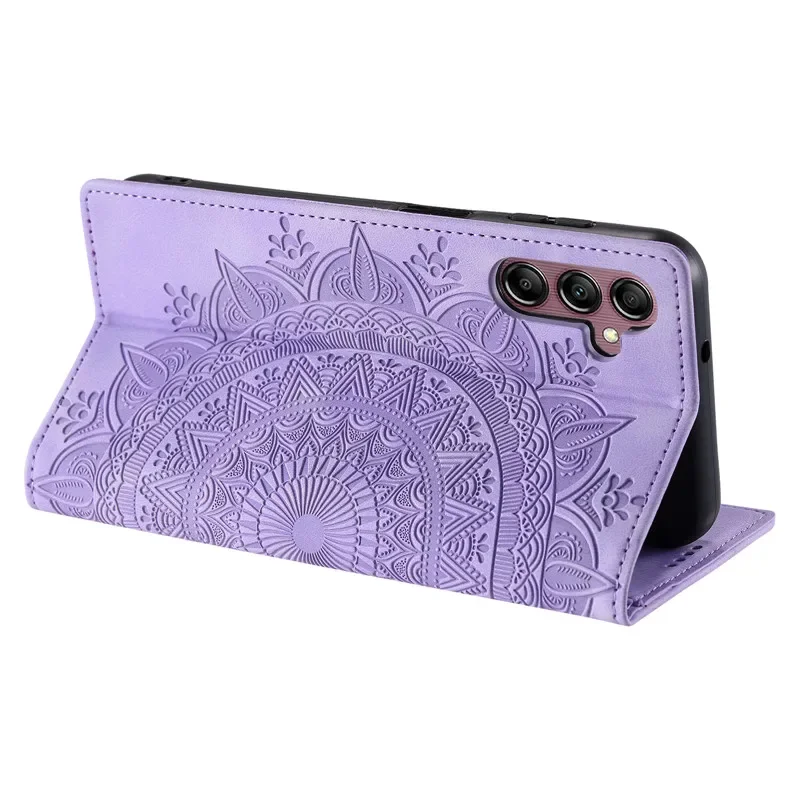 Wallet Luxury Phone Case For Samsung Galaxy S25 Ultra S24 FE S23 Plus S22 S21+ S25Plus 5G Coque Leather Flip Cover Totems Bags