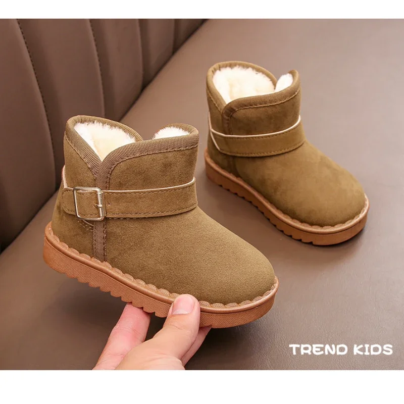 Children Snow Boot 2024 Winter Plush Thick Short Boot Cotton Shoe Warm Shoe Soft Soled Children Cotton Shoe Winter Boots Girl