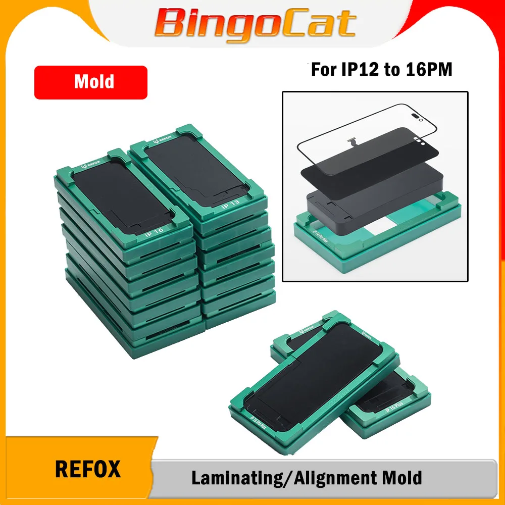 

Refox 2 in 1 Alignment Laminating Mold Position Fitting for iPhone 16 15 14 13 Pro max LCD Screen OCA Plate Laminate Repair Tool