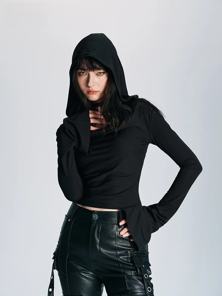 

Wildund Original Sexy Bla Long Sve V-Ne Bell Sve Base irt Versatile Faionable Women's T-irt Stand Fit