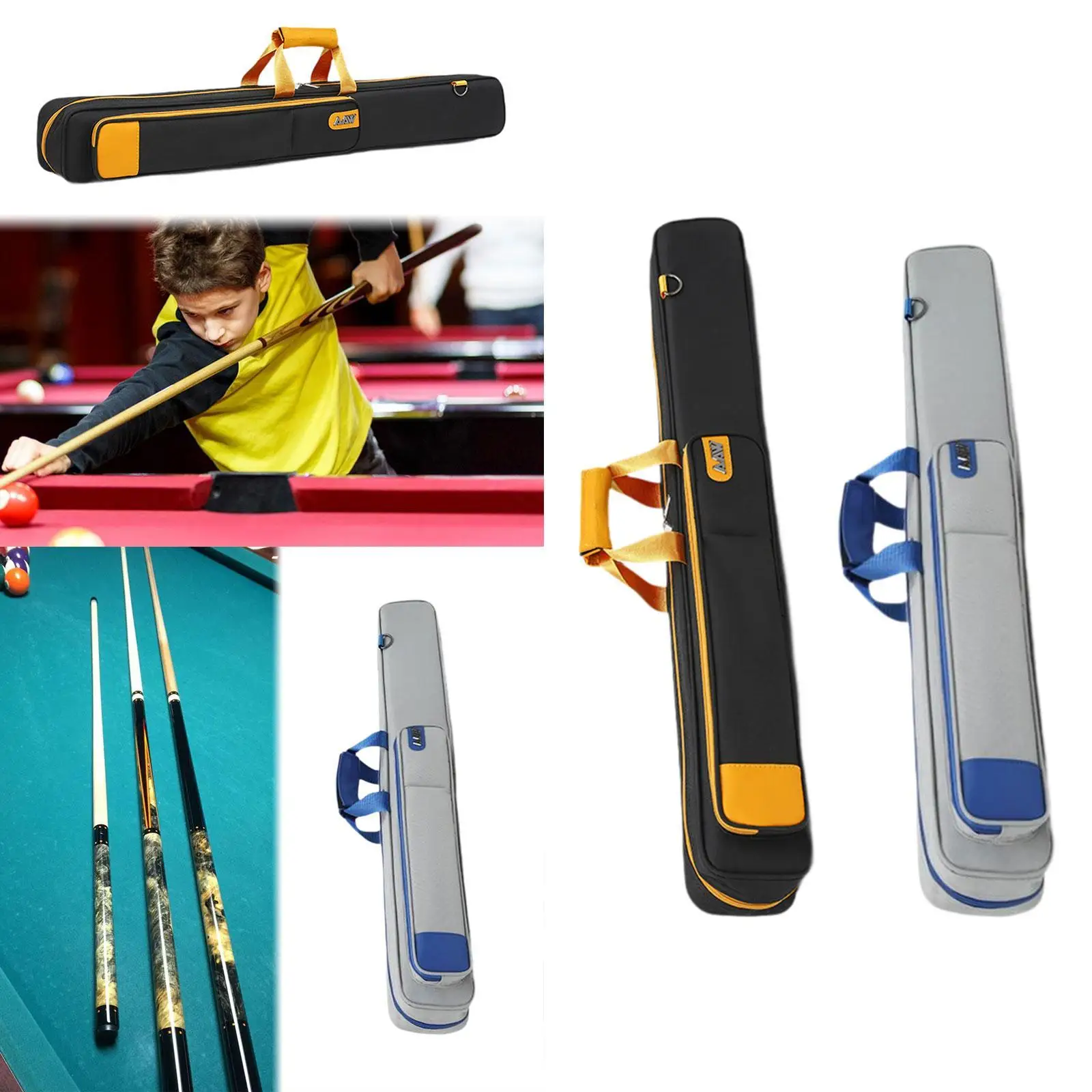 

Pool Cue Case 3x3 with Accessory Zipper Pocket Billiard Pool Cue Stick Case