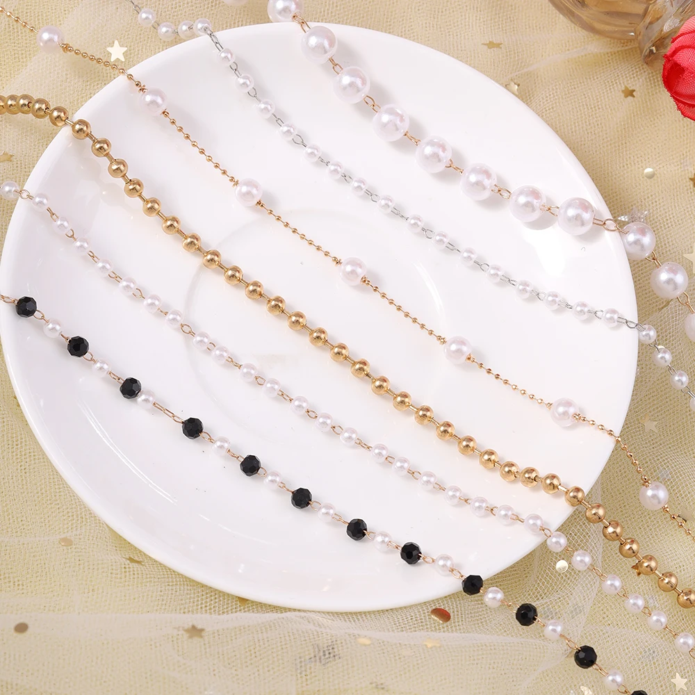 Aihua Neue Damen Kpop Einfache Perlen Halsband Halskette Gold Farbe frauen Hals Kette Hochzeit Schmuck Auf Den Hals Kragen geschenke – Detail 9